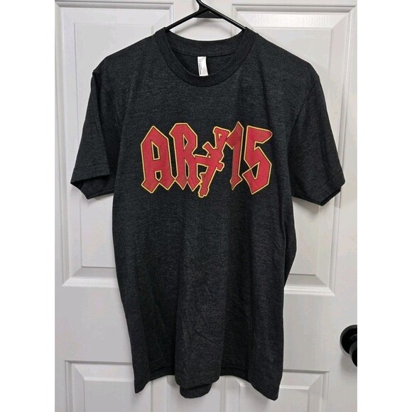 AR15 Back In Black T-Shirt Pro Gun Rights ACDC - Size Medium - Picture 1 of 3